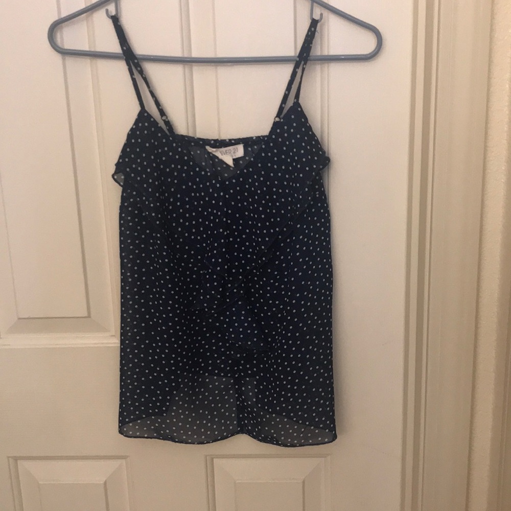 Blue polka dot top